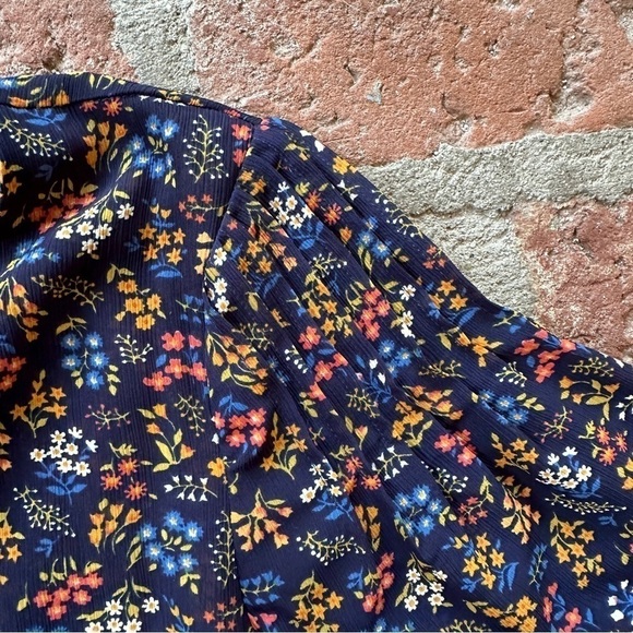 Madewell Cross-Front Mini Dress in Garden Party Liberty Blue Night floral size 0 - Picture 11 of 16